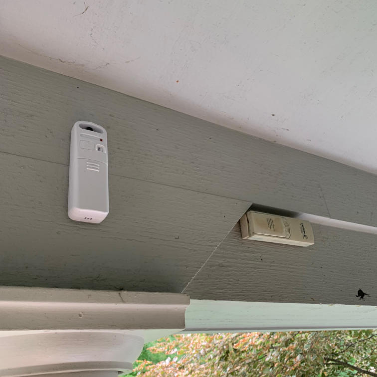 Acurite 609TXC sensor installed under porch