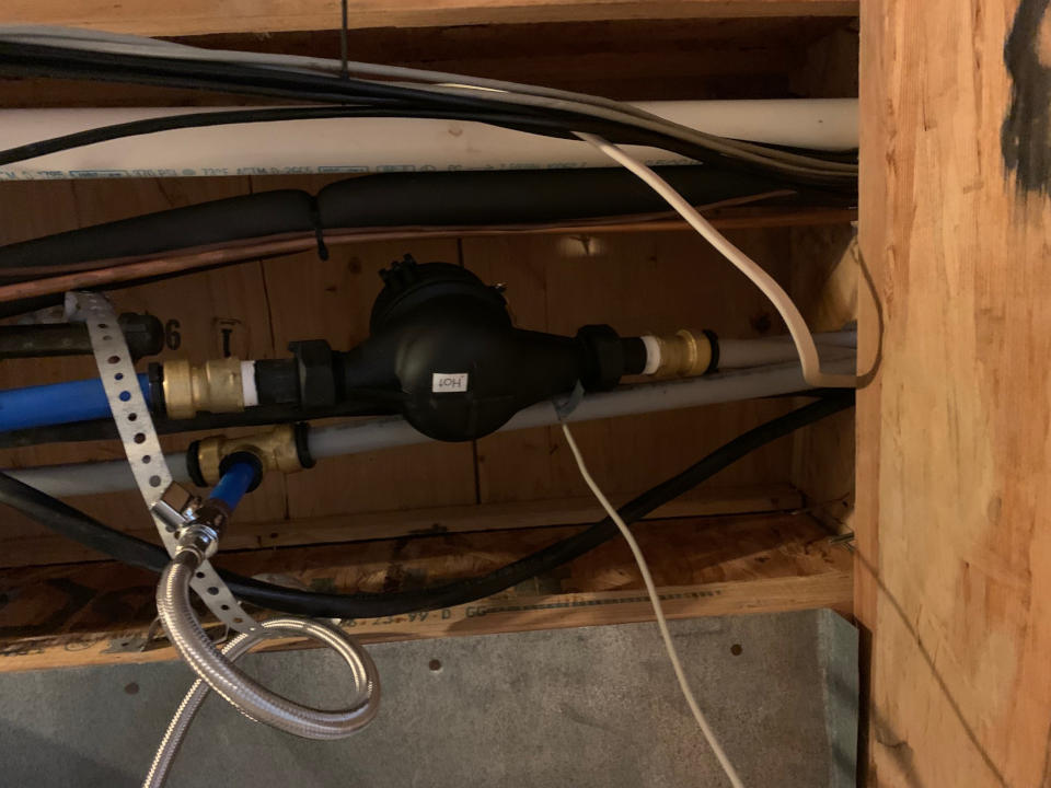 Water meter installed in water line