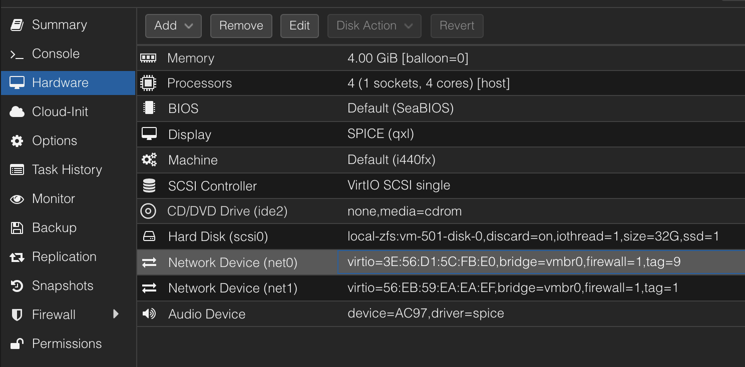 VM Hardware Pane